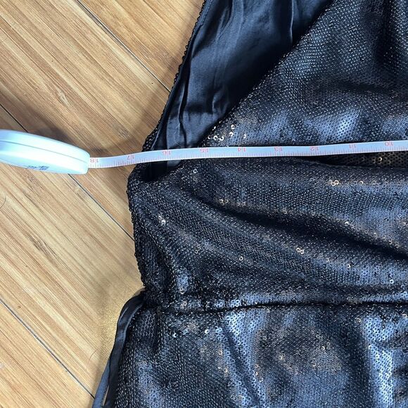 Free People Jumpsuit Womens XS New Years Black Tie Shiny Sequined Pantsuit - Picture 3 of 16